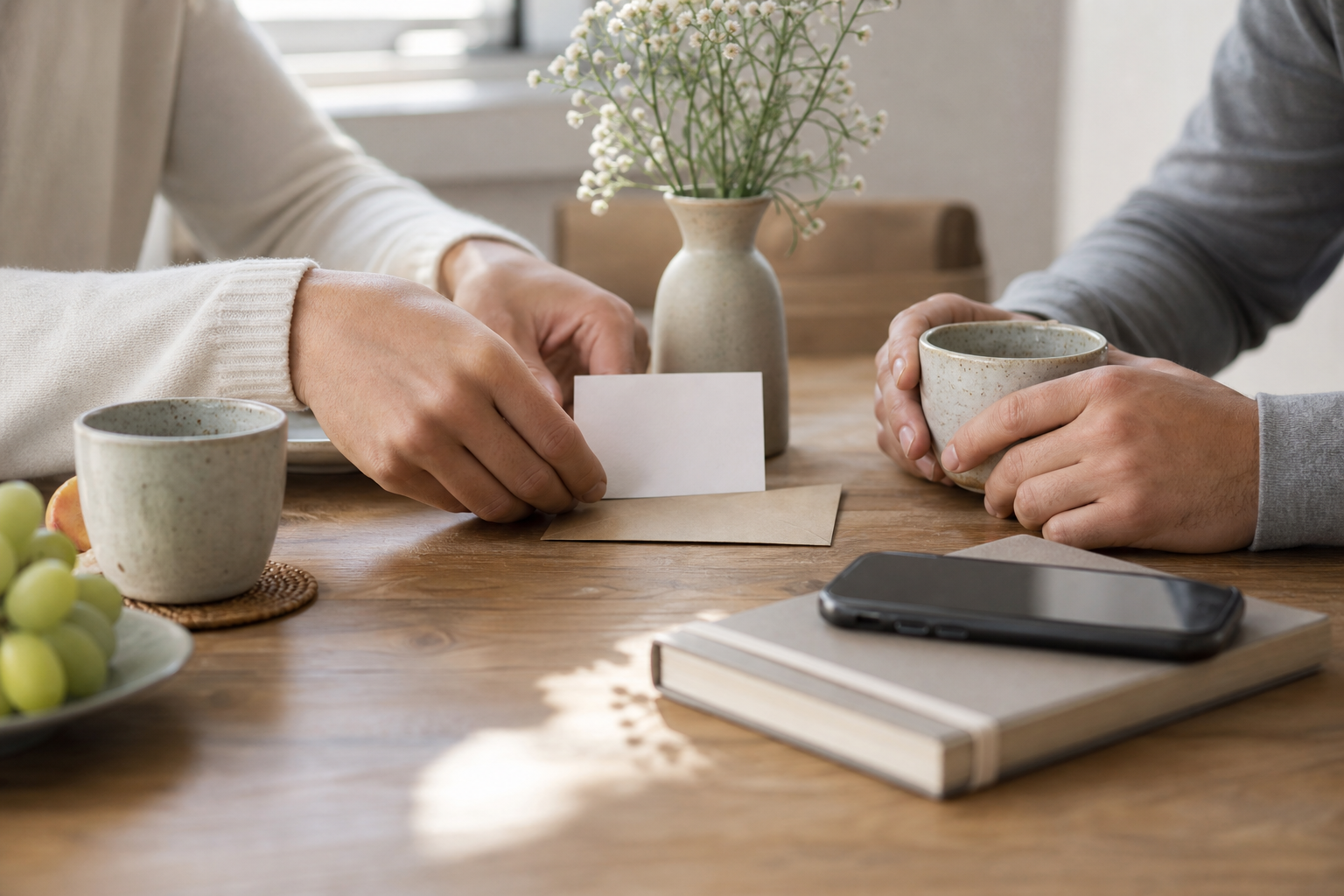 Emotional foreplay daily ritual Emotional foreplay planned through a calm table setup with notes, tea, and gentle routines