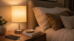 Fenmzee Bedside Table Lamp in a calm bedside setup