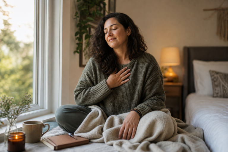 Mindful Solo Intimacy: 11 Gentle, Practical Ways to Feel More at Home in Your Body 9 mindful solo intimacy self-care ritual in a calm bedroom