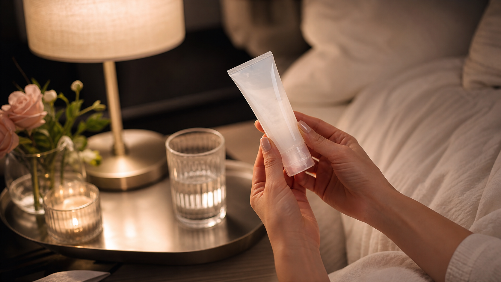 K-Y Jelly Water Based Lube: 7 Smart Comfort Wins (Honest Review) 9 K-Y Jelly water based lube held gently in human hands near a bedside tray