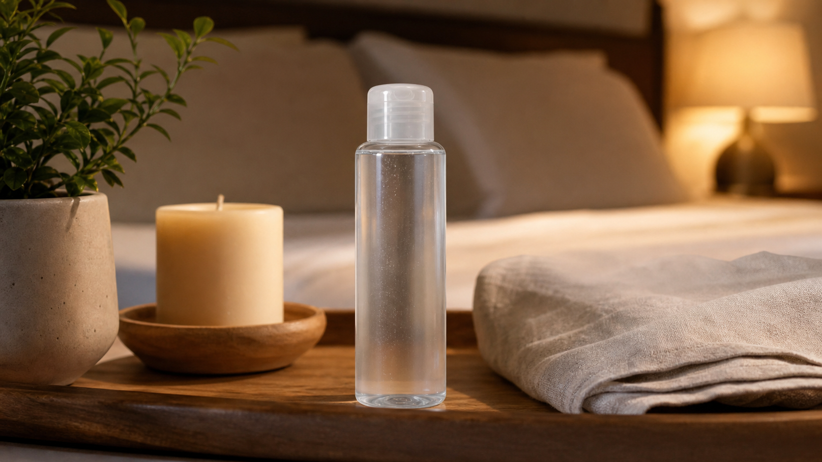 K-Y Liquid Lube: 9 Honest Comfort Notes 2 K-Y Liquid Lube on a cozy bedside tray in warm light