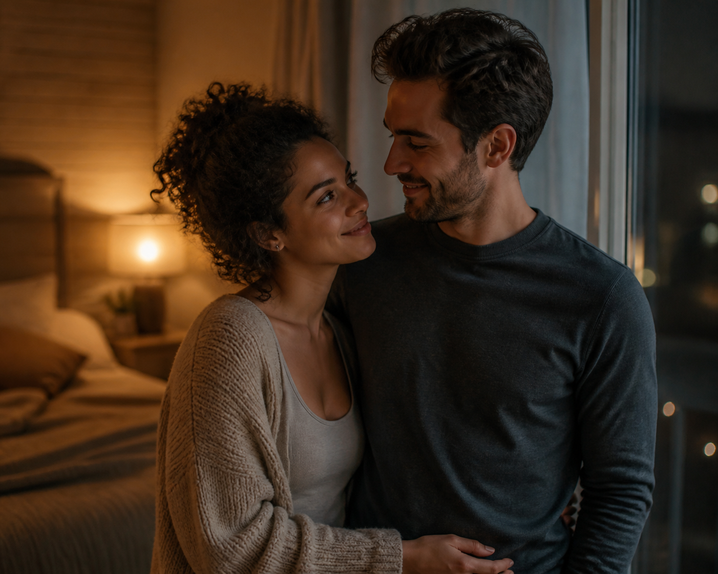 Soft life intimacy calm reconnection Soft life intimacy helping two adults feel calm, close, and reassured after a quiet check in