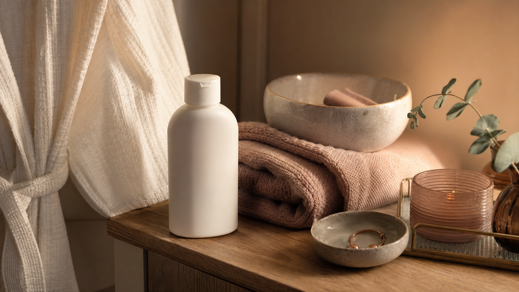 Vagisil Feminine Wash pH Balance in a calm evening self-care setting